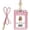 Pink, variant on Azrra ID Badge Holder with Lanyard, Vertical Bling Shiny Black ID Badge Card Holder and a Detachable Neck Lanyard