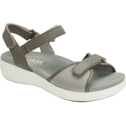 Womens Alegria by PG Lite TRAQ Qali Adjustable Strap Sandal Grey Stain Resistant Leather 43 M