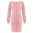 Brondbend Spring Dresses for Women 2025 Long Sleeve V Neck Casual Wrap Skirt Slim Sequin Maxi