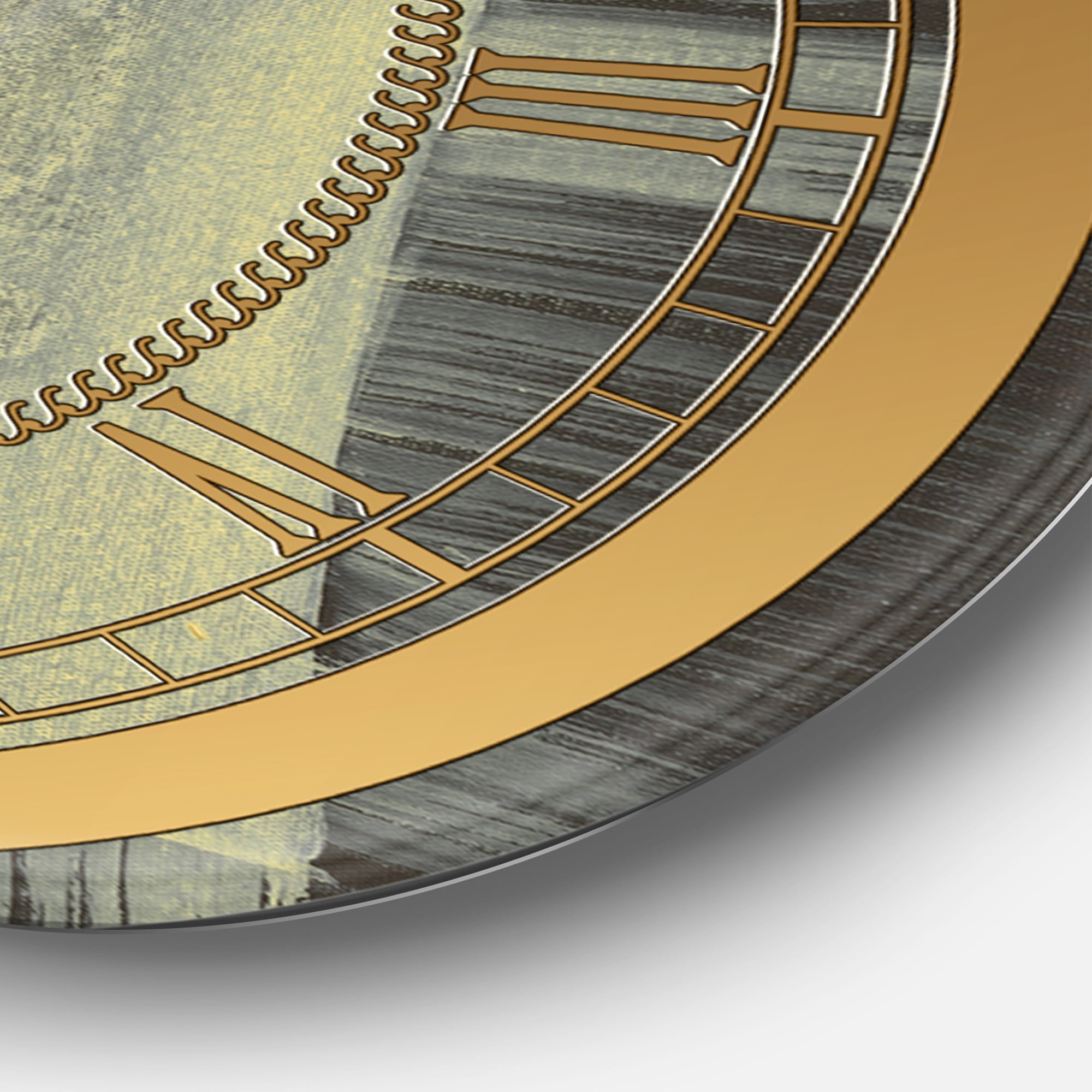 Designart 'Gold Geometric Tapestry II' Glam wall clock