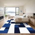 thumbnail image 3 of ODIKA 6'x9' Machine Washable Non-Slip Area Rug, Geometric Navy Blue High Traffic Rug, Blue, 1095173, 3 of 7