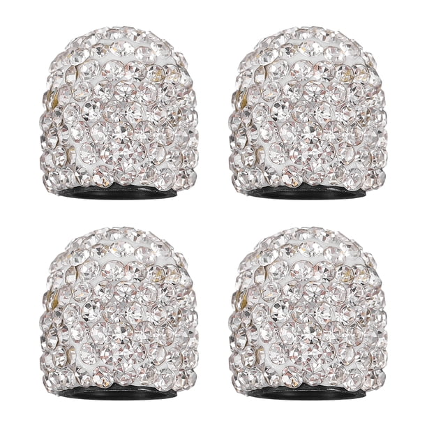 4 unids Válvulas de coche Tapas de tallo Tapas de neumáticos Rhinestone Universal Coche Válvulas Tapa del núcleo