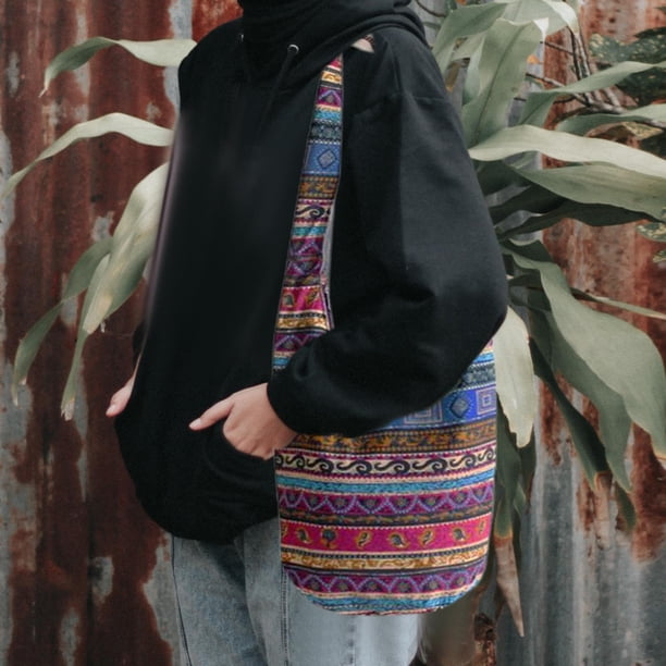 Lino Hobo Bolsas Bandolera Mensajero Monederos Hippie Tote Cremallera A-Multicolor Colcomx Hobo bolsillo bandolera