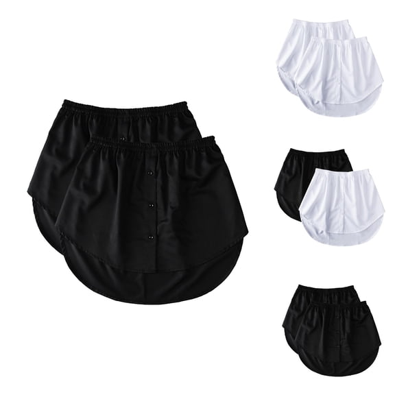 2 Pcs Adjustable Shirt Extender for Women Mini Skirt Removable Layering Half Length Underskirt with Buttons