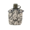 thumbnail image 1 of Bolsa de camuflaje para exteriores, color verde militar, botella de agua con lonchera de aluminio, ideal para senderismo y viajes., 1 of 14