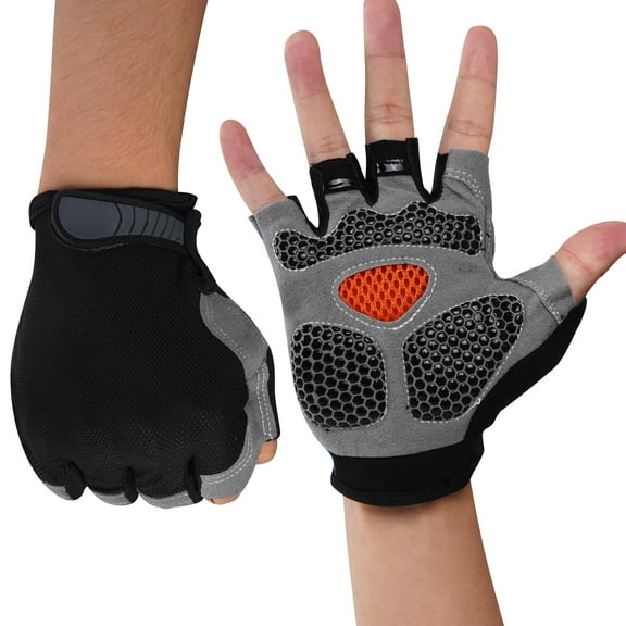 VEFSU Cycling Gloves, Fingerless Bike Gloves, Wheelchair Gloves, Anti Cocooning Wrist Half Finger Cycling Gloves, Mountain Biking Gloves for Workout, Gym, Training, Weight Lifting Outdoor