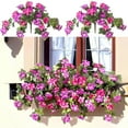 thumbnail image 2 of JeashCHAT Artificial Fake Flowers Plants for Outdoor Decoration, 2PCS Spring Faux Petunias Silk Flowers Realistic No Fade Floral for Home Garden Balcony Yard Porch Indoor Decor, 2 of 9