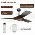 thumbnail image 6 of Sofucor 52" Matte Black Modern ABS Ceiling Fan with Remote, Reverse Airflow, 6 Wind Speed, 6 of 11