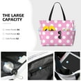 thumbnail image 4 of Hirioo Pink And White Polka Dot for Large Capacity Beach Travel Bag for Women Men Foldable Beach Bags, Ideal for Travel, Beach, Pool, Picnic, and Family Outings, 4 of 7