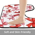 thumbnail image 4 of PhooArto Toilet Lid Cover and U-Shaped Toilet Floor Mat Set of 2 Pieces, Pink Bows Pattern Toilet Mat Set, Machine Washable Seat Covers Non-Slip Absorbent Rugs, 4 of 6