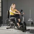thumbnail image 2 of Soozier Black Recumbent Exercise Bike – 8-Level Magnetic Resistance, LCD Monitor & Adjustable Seat for Home Cardio Workouts, 2 of 7