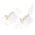thumbnail image 4 of Miangastore 2pcs Pretty Pearl Design Bridal Hair Combs Wedding Bride Hair Decorations, 4 of 9