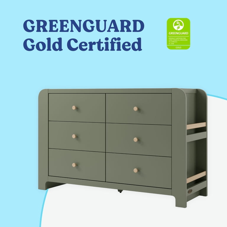 Graco Read-with-Me 6 Drawer Chest with Bookshelves, Olive with Driftwood -  Walmart.com