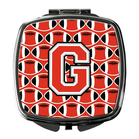Letter G Football Scarlet and Grey Compact Mirror