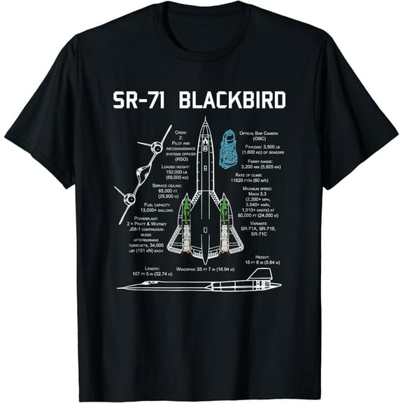 SR-71 Blackbird Specs T Shirt TShirt Shirt T-Shirt