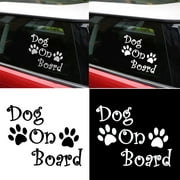 Walbest 1Pc Car Sticker - Dog On Board Paw Print Cool Auto Decal Decor Window Helmet Laptop Sticker for Universal Car SUV