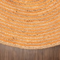 thumbnail image 3 of Superior Braided Jute Handwoven Indoor Outdoor Area Rug, 6' Round, Orange, 3 of 5