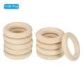 thumbnail image 3 of Anillos de madera de 30 mm de Uxcell 1.2" de grosor de 6 mm, paquete de 100 anillos de madera natural sin terminar, 3 of 7