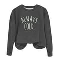 thumbnail image 4 of piuwrlz Sweaters for Girls Printed Hoodie Long Sleeves Without a Hat Sweater Dark Gray Size 7-8 Years, 4 of 6