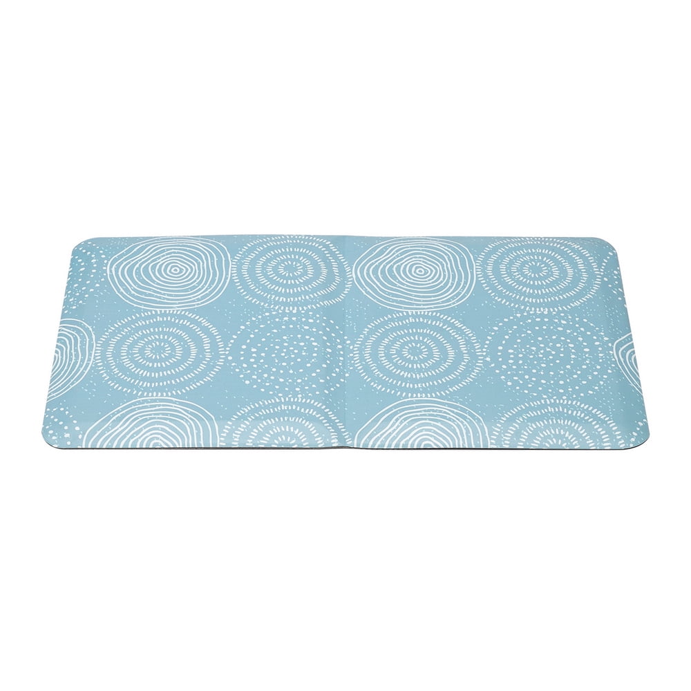 Private Jungle 20 "x 39" x 1.9cm Kitchen Mat Rectangular, Fold in Half, Striped, Cyan