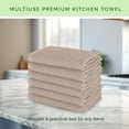 thumbnail image 4 of Elegant Comfort 100% Turkish Cotton 12-Pack Waffle Kitchen Towels - Quick Drying and Absorbent Kitchen Dishcloth Towels, Soft Multi-Purpose Cleaning Towels, 13 x 13, Taupe, 4 of 5