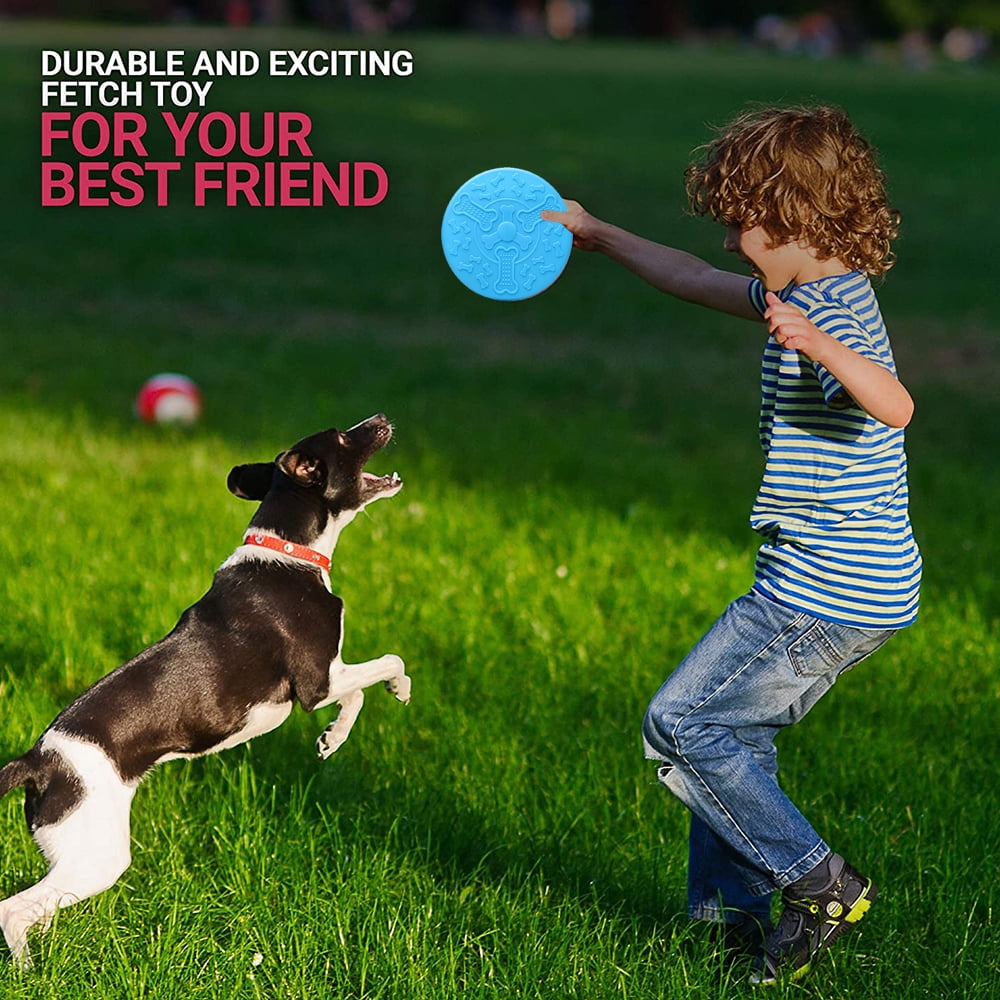 Dog Frisbee Toy, Bite-Resistant Large-Sized Rubber Frisbee Game