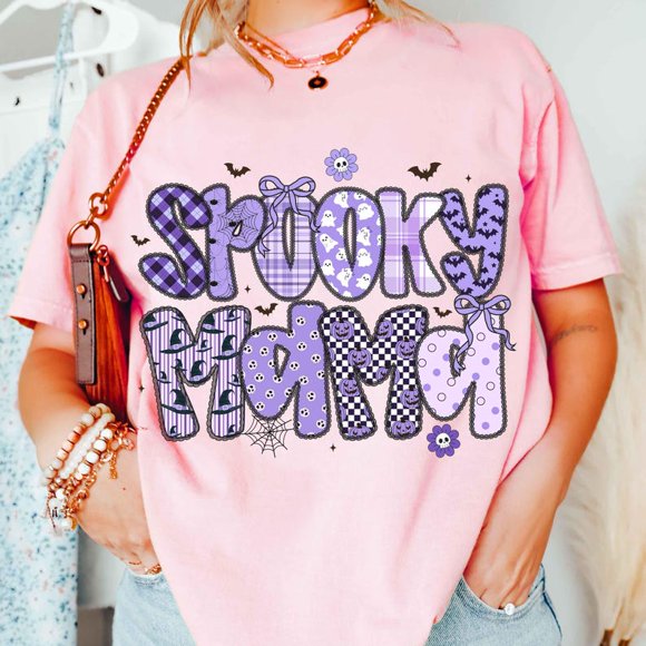 Preppy Spooky Mama Shirt, Coquette Halloween Shirt, Shabby Chic Cottage Core Shirt, Girly Halloween Shirt, Mama Halloween Shirt, Preppy Halloween Shirt