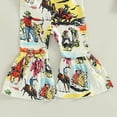 thumbnail image 5 of Tiweut 2 Piece Outfits for Girls Kids Cartoon Letter T Shirt Cow Printed Flare Pants Clothes Suits,4-5 Y, 5 of 6
