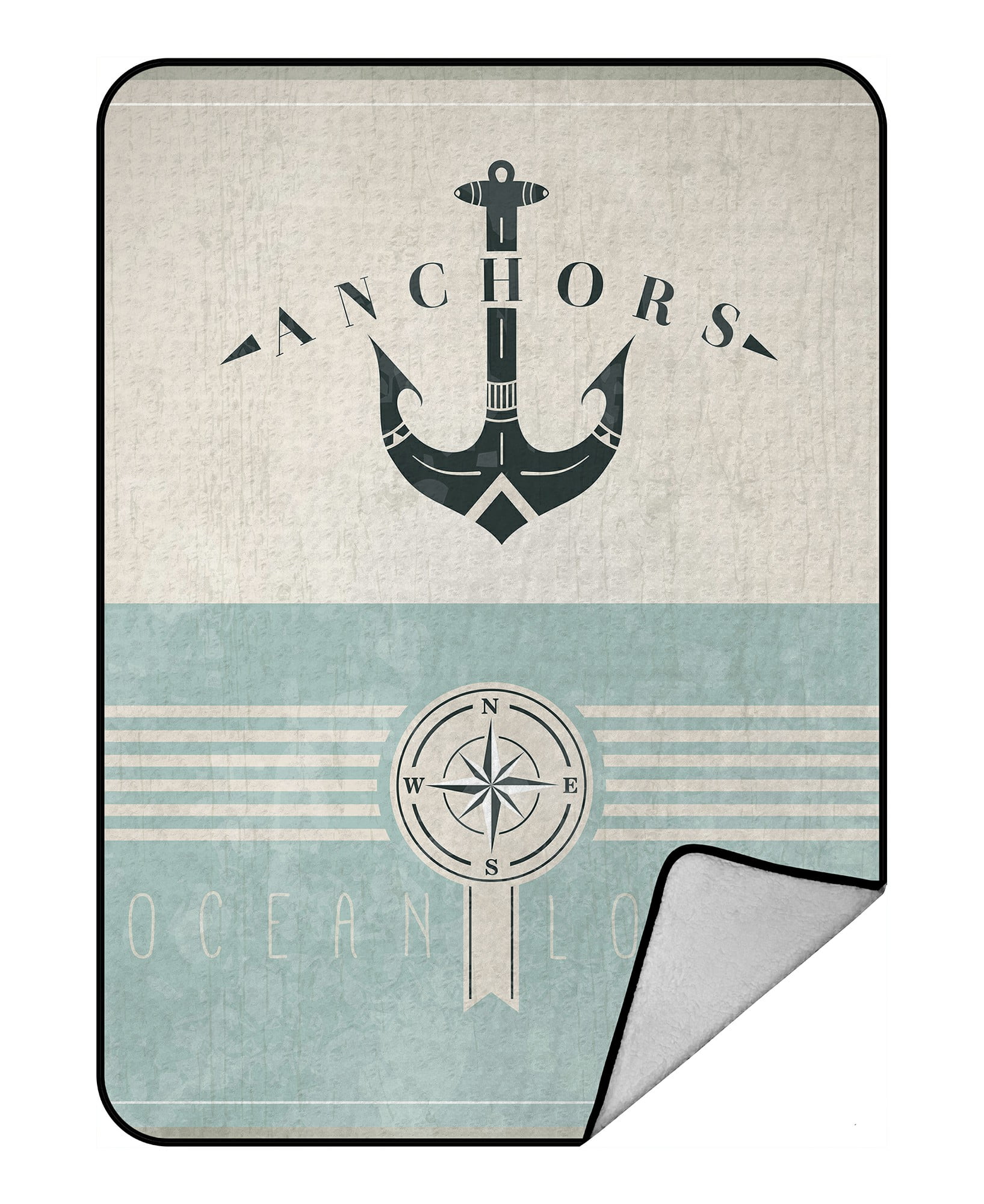 Eczjnt Vintage With Anchor Throw Blanket Fleece Blankets Plush Eczjnt Vintage With Anchor Throw Blanket Fleece Blankets Plush
