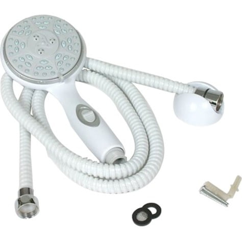 for sale online Camco 43714 White Shower Head Kit With On off Switch And 60 Flexible Ho 