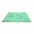 thumbnail image 2 of Ahgly Company Machine Washable Indoor Square Abstract Turquoise Blue Modern Area Rugs, 6' Square, 2 of 4