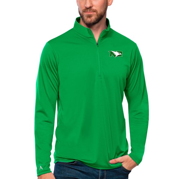 Men's Antigua Kelly Green North Dakota Tribute Quarter-Zip Top
