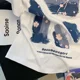 thumbnail image 4 of Camiseta de algodón para desplazamientos diarios de verano 2024 para hombre y mujer, estilo similar, corte holgado, mangas cortas, cuello redondo, estampado creativo, 4 of 4