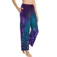 thumbnail image 2 of Haiem Purple and Green Glitter Women's Pajama Pants Ultra Lightweight Pjs Bottoms Sleepwear Bottom Pants With Pocket Drawstring-Large, 2 of 9
