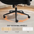 thumbnail image 6 of DOMICARE Criss Cross Chair with Flip-Up Arms, Wide Cross-Legged Office Chair with Wheels, Swivel Vanity Desk Chair, Black Boucle, 6 of 7