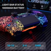 ISHAKO Wireless Controller for P4/Pro/Slim and PC, RGB Game Controller, Black