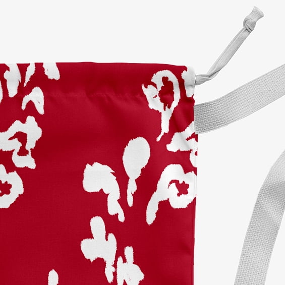 Simply Daisy Leaf Print 18 x 29 in Red Laundry Bag