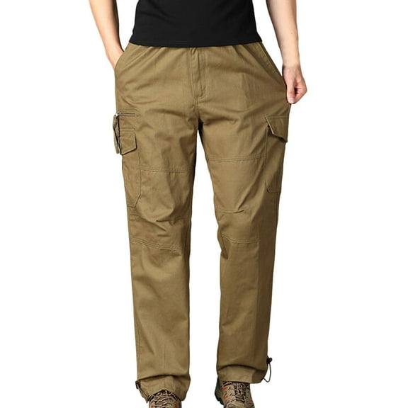 hotojiny Big and Tall Men Cargo Pants Loose Fit Straight Leg Hiking Pants Lightweight Outdoor Work Pants with Multiple Pockets