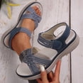thumbnail image 5 of Bkhluea Women Woven Strap Sandals Wedge Platform Slide Shoes Summer Casual Daily Walking Beach Vacation Shopping Stylish Non Slip Flexible, 5 of 7