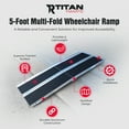 thumbnail image 2 of Titan Ramps 5 Foot Multi-Fold Aluminum Wheelchair Ramp w/Grip Surface, 600 Pound Capacity, 2 of 9
