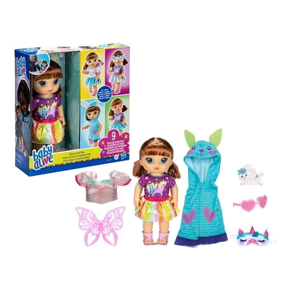 Muñeca Baby Alive Hasbro BA Estilos Mágicos Cabello Castaño