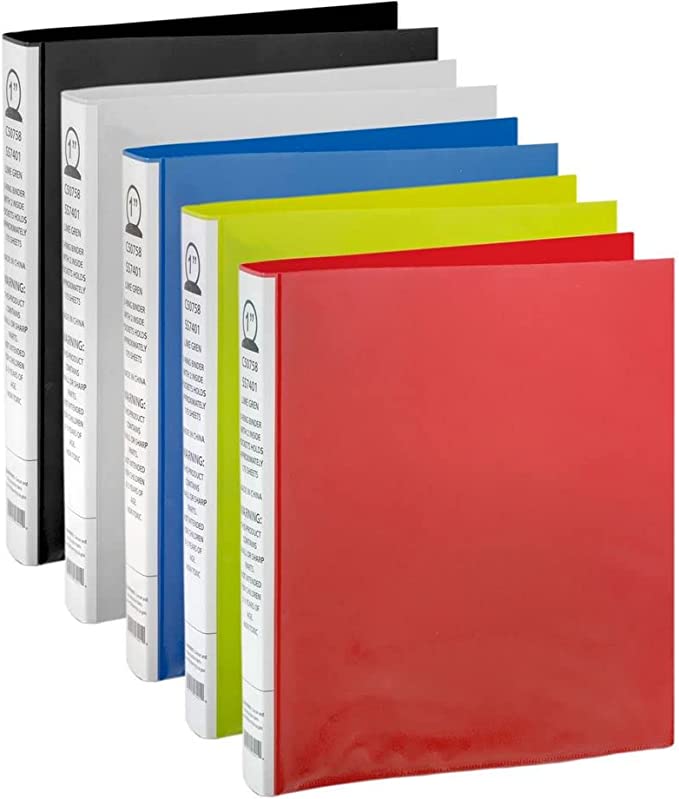 Bulk Binders 3 Ring 1 Inch Binders with Pockets Bulk 25 Pack Flexible