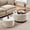 Beige, variant on 28" Round Storage Ottoman Set of 2 with Wheels, Solid Wood Removable Lid, Multifunctional Foot Rest & Coffee Table for Living Room Bedroom, Dark Gray