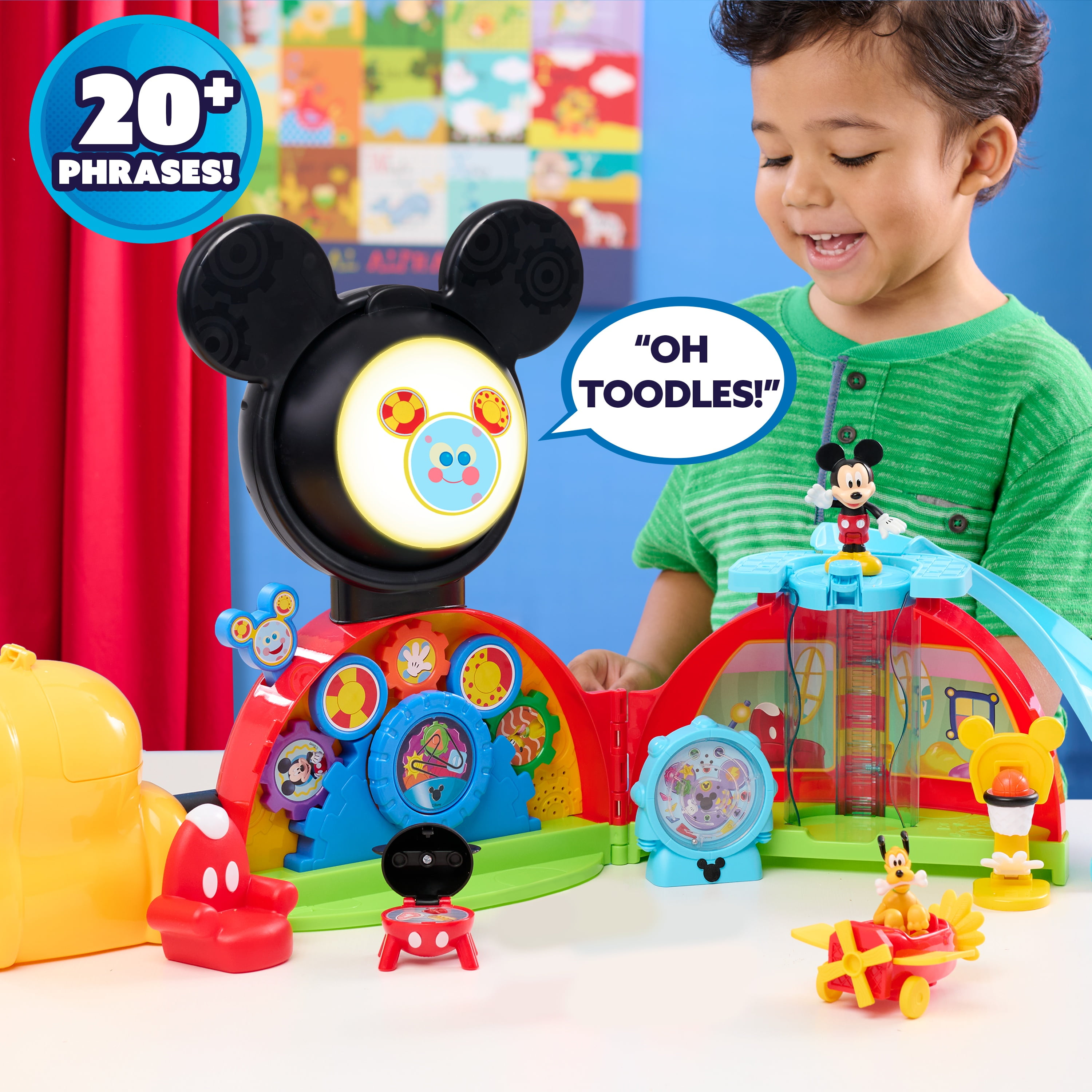 Disney Junior Mickey Mouse Clubhouse Deluxe 28-inch Playset with Lights and Sounds, 16-pieces, Ages 3+