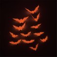 thumbnail image 2 of XIAOLE 24 Pack Halloween Bats Wall Decor, Lighted 3d Bat Stickers For Halloween Party, Luminous Bats Hanging Flags, Bedroom Window Decorations, Indoor And Outdoor Home Decor, Red, 2 of 8