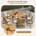 thumbnail image 5 of Harper & Bright Designs Outdoor Dining Set with Chairs for 6, Round Dining Table with Umbrella Hole, Patio Wooden Patio Furniture Set with Removable Cushions for Garden Backyard, Light Teak, 5 of 20