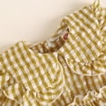 thumbnail image 5 of Blotona Toddler Girl's Summer Romper 2pcs Clothes Set,Round Neck Ruffle Short Sleeve One Piece+ Bow Headband,Doll Collar Plaid Plaid Summer Clothing,Sizes 0-18M, 5 of 8