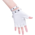 thumbnail image 3 of Guantes punk Vhermosa de cuero PU para mujer Manoplas con remaches Medio dedo, 3 of 4