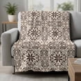 thumbnail image 2 of Brown Flowers Blanket Soft Cozy Warm Throw Blanket for Couch, Plush Fuzzy Flannel Fleece Blankets for Sofa, Vintage Country Abstract Floral Patterned Bed Blankets Lightweight Gifts for Women, 50"x60", 2 of 9