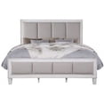 thumbnail image 4 of Benjara Queen Bed with Channel Tufted Fabric Padding- White and Gray, 4 of 6